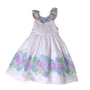 Tommy Bahama Kids Girl White Floral Sleeveless Ruffle Sun Dress 2T